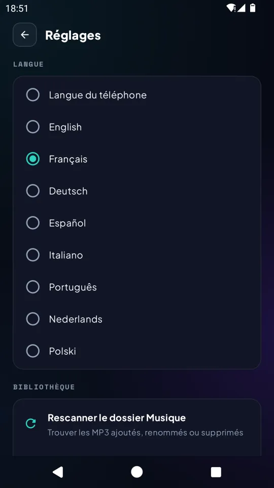 Réglages